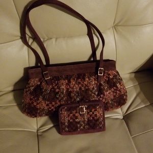 2pc. Tweed/Suede Vera Bradley